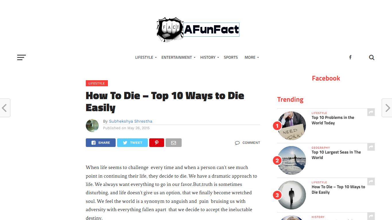 How To Die - Top 10 Ways to Die Easily - Top interesting, amazing and ...